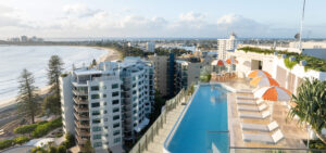 Mooloolaba Beach – rooftop pool at Avani Mooloolaba Beach Hotel