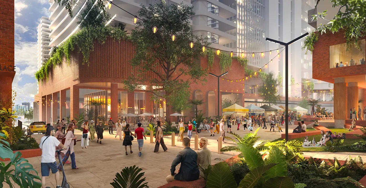 West End riverfront redevelopment — Stockwell Square artist's impression